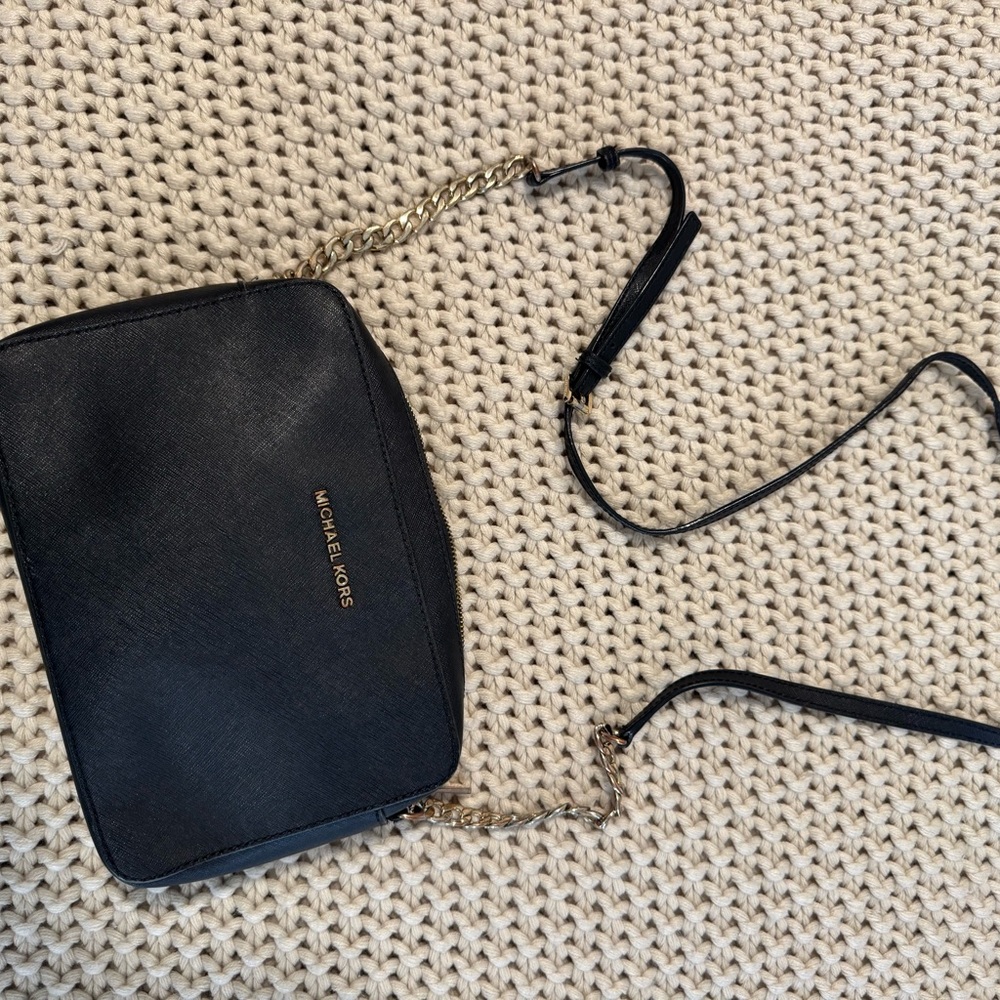 Michael Kors Black Leather Crossbody Bag